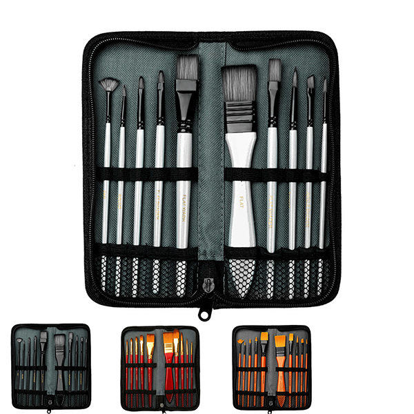 10 Pieces Paint Brush Set With Carrying Case 10 Pieces Paint Brush Set With Carrying Case