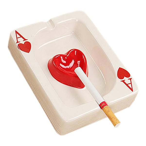 Creative Poker Ceramic Cigarette Ashtray Creative Poker Ceramic Cigarette Ashtray